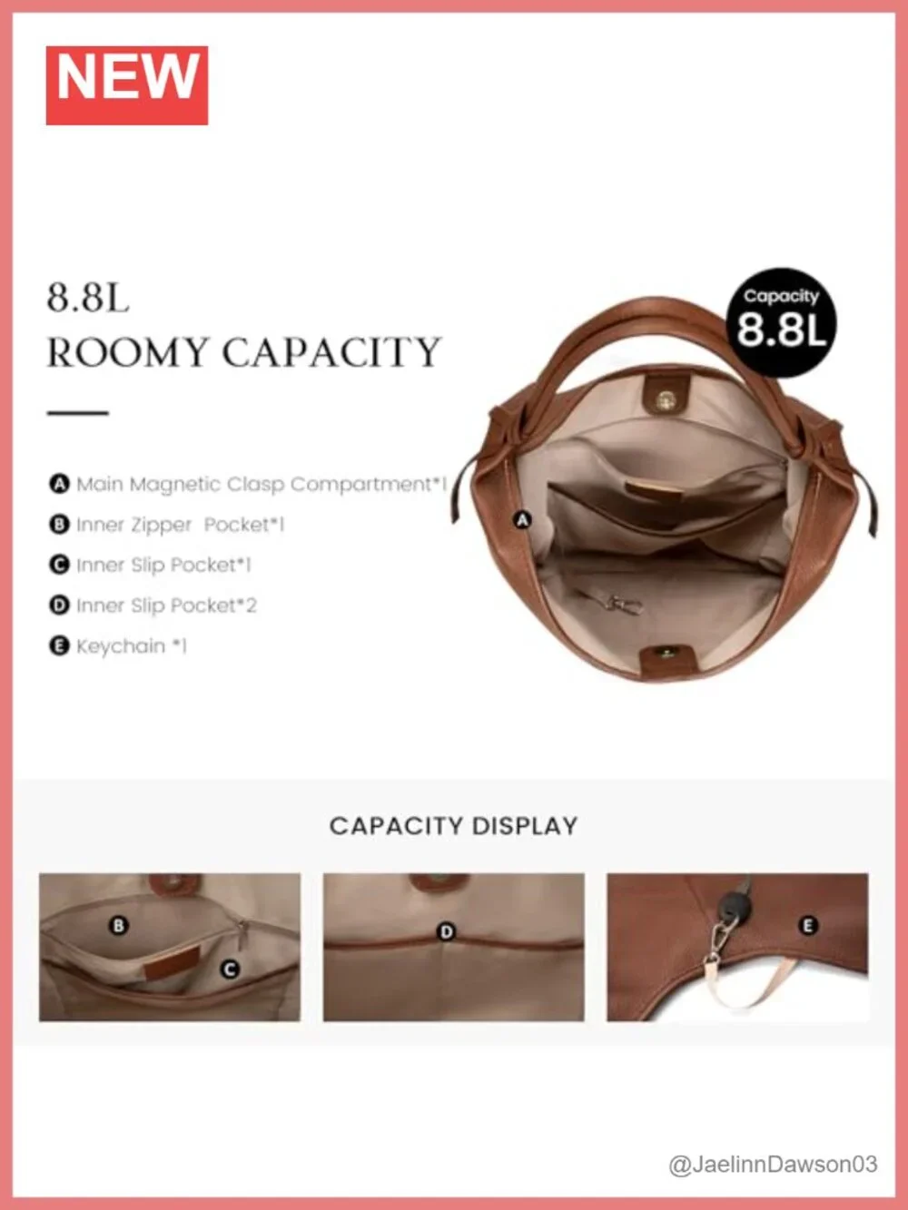 Genuine Leather Slouchy Hobo Purse Women Tassel Magnetic Closure Lightweight